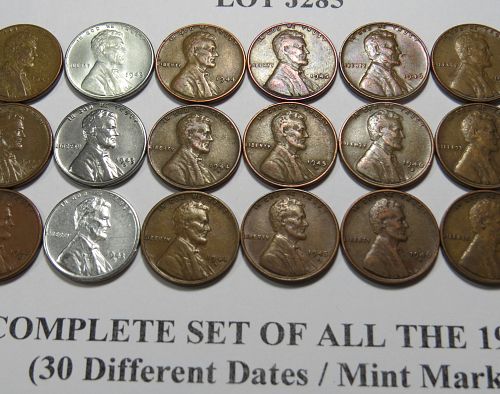 1940-PDS to 1949-PDS SET OF 1940's LINCOLN WHEAT CENTS (LOT OF 30 DIFF) LOT J285
