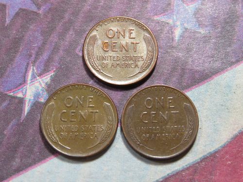 1948-P 1948-D 1948-S  LINCOLN WHEAT CENTS - (LOT OF 3 CENTS) LOT J293