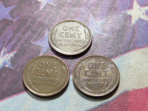 1940-P 1940-D 1940-S  LINCOLN WHEAT CENTS - (LOT OF 3 CENTS) LOT J299