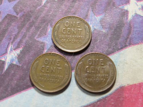 1940-P 1940-D 1940-S  LINCOLN WHEAT CENTS - (LOT OF 3 CENTS) LOT J299