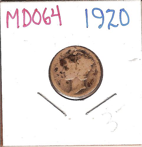 1920 Winged Liberty Dime MD064