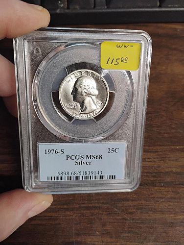 1976-S WASHINGTON QUARTER MS-68 40% SILVER PCGS THE PRESIDENTIAL SERIES HOLDER
