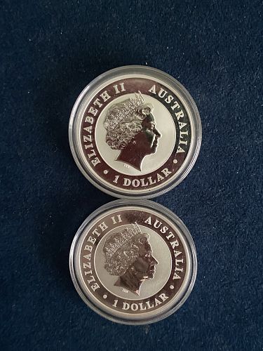 AUSTRALIAN   KOOKABURRAS - 2021  ADULT  -  2013. 2 JUVENILES  -  1 OZ  SILVER ROUNDS
