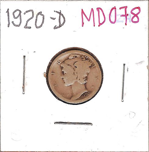1920-D Winged Liberty Dime MD078