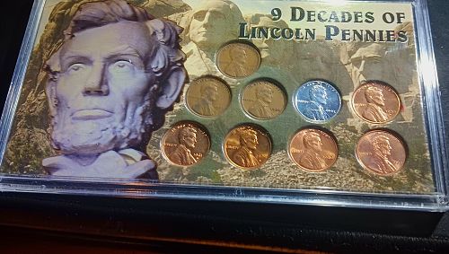 9 Decades of Lincoln Pennies (1919-1997D) - Morgan Mint