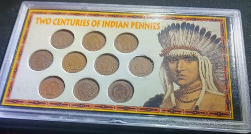 Two Centuries of Indian Head Cents 10 Coins