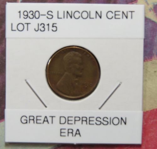 1930-S  LINCOLN WHEAT CENT - (GREAT DEPRESSION ERA) LOT J315