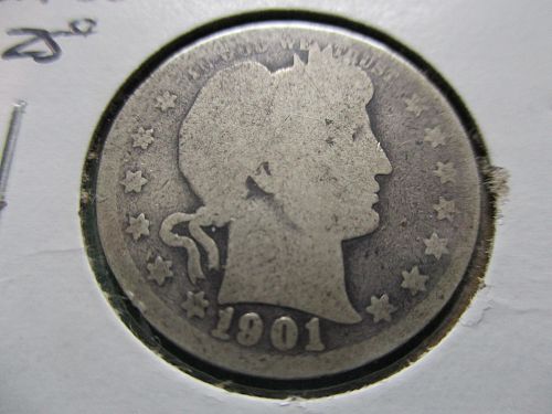 1901  AG3 Barber Quarter.  Item: 25 B01-06.