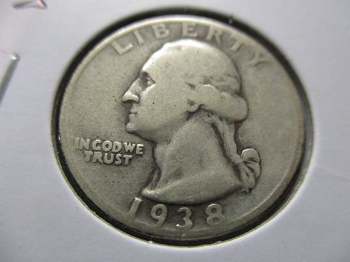 1938-S  Washington Quarter.  Item: 25 W38S-07.