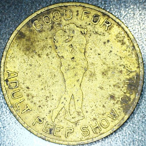 Vtg Good for Adult Peep Show Ellwest Stereo Theatres & Jolar Cinemas Token
