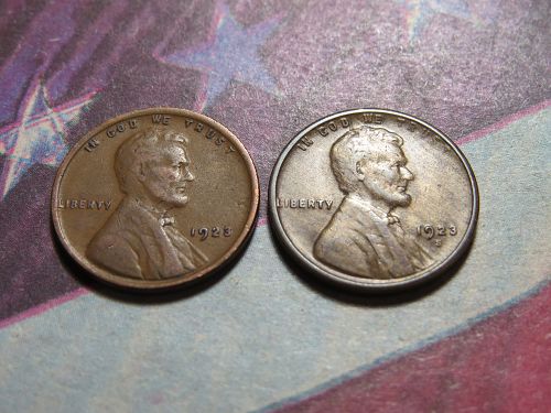 1923-P 1923-S LINCOLN WHEAT CENTS - (LOT OF 2 COINS) LOT J342