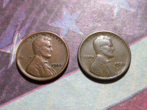 1921-P 1921-S LINCOLN WHEAT CENTS - (LOT OF 2 COINS) LOT H975*