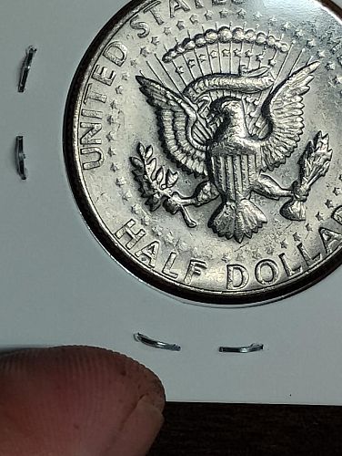 1984-P KENNEDY HALF DOLLAR STRUCK THROUGH GREASE OBVERSE & REVERSE ERROR COIN