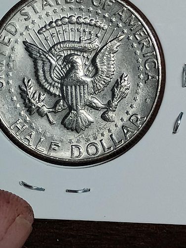 1984-P KENNEDY HALF DOLLAR STRUCK THROUGH GREASE OBVERSE & REVERSE ERROR COIN