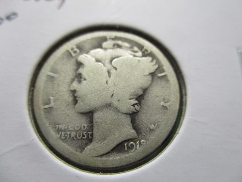 1918-S  Mercury Dime.  Item: 10 M18S-18,