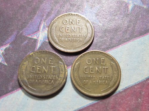 1917-P 1917-D 1917-S  LINCOLN WHEAT CENTS - (LOT OF 3 CENTS) LOT J360