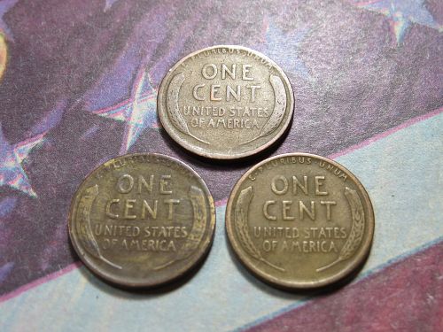 1917-P 1917-D 1917-S  LINCOLN WHEAT CENTS - (LOT OF 3 CENTS) LOT J360