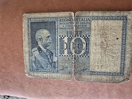 1939  Italy 10 Lire Note