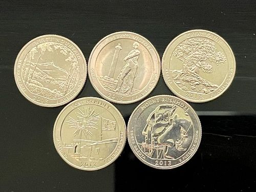 2013-S Five America The Beautiful Quarters