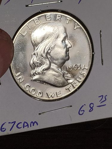 1963 FRANKLIN HALF DOLLAR PROOF-67 CAMEO