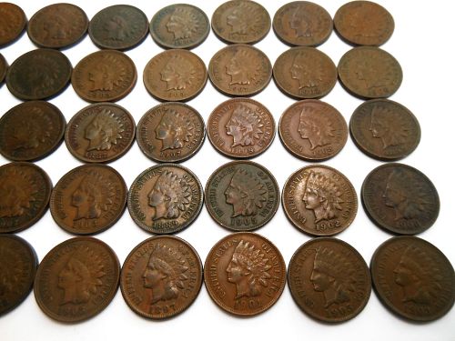 1 Full Roll of Better Grade IH Cent 50 Coins in XF/VF condition (+ or -) 1882 to 1908