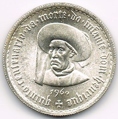 5 Escudos, Prince Henry the Navigator, Portugal, 1960