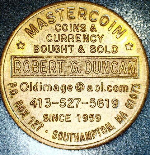 MasterCoin Robert G. Duncan in Southampton, Mass Medal Token