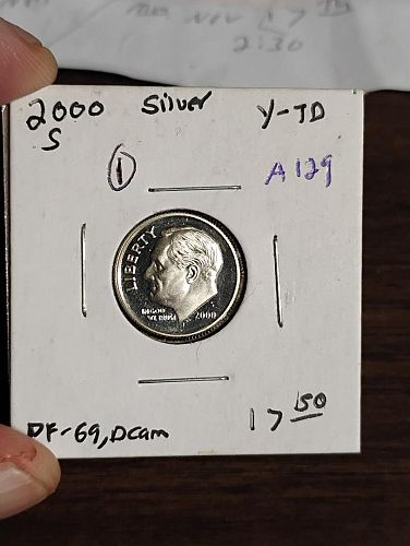 2000-S ROOSEVELT DIME SILVER PF-69-DCAM