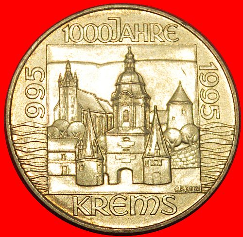 Ⰶ KREMS on RIVER 995: AUSTRIA ★ 20 SHILLINGS 1995 UNC MINT LUSTRE!