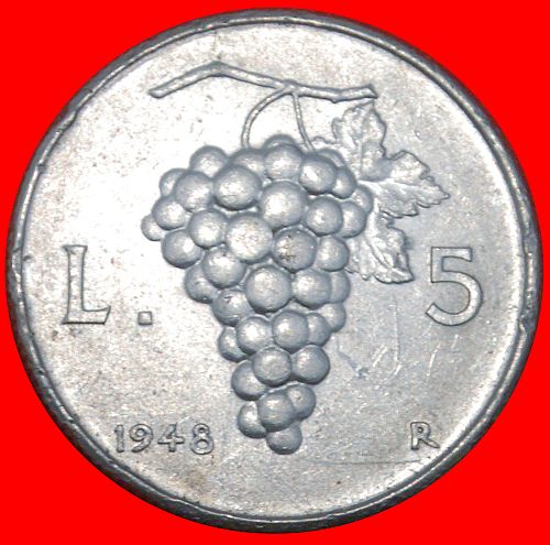 Ⰶ TORCH (1946-1950): ITALY ★ 5 LIRAS 1948R MINT LUSTRE!