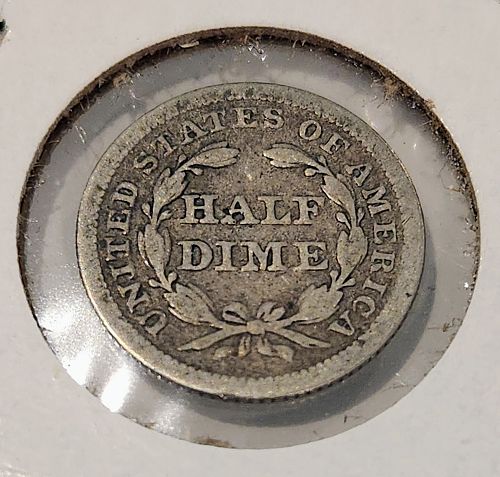 1853 Seated Liberty Half Dime (arrows)