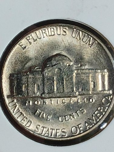 1965 JEFFERSON NICKEL MS-65 CLASH ON REVERSE,  STRUCK THROUGH GRREASE ON OBVERSE