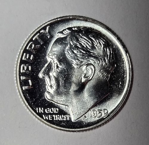 1959 Roosevelt Dime MS-64 (Near Gem) Near Full Bands
