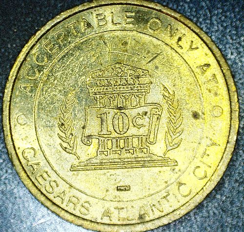Vintage Atlantic City: Caesars 10 Cent Slot Token
