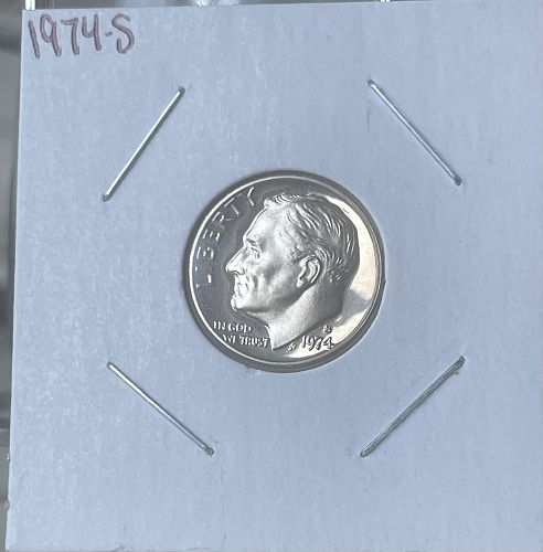 1974-S Roosevelt DCAM Proof Dime &bull; Directly Pulled from US Mint Proof Set