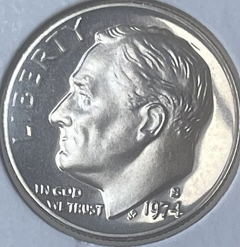 1974-S Roosevelt DCAM Proof Dime &bull; Directly Pulled from US Mint Proof Set