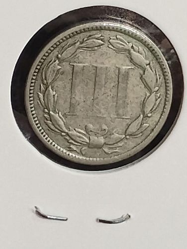 1865 3-CENT PIECE NICKEL F-15 DDO VARIETY