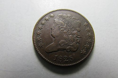 1825 Classic Head Half Cent  ***Nicer AU***