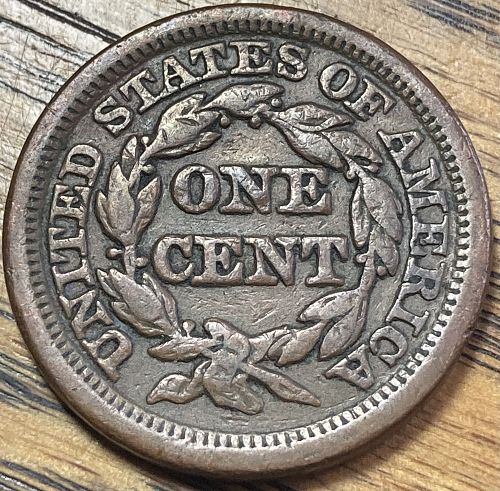 1848 large cent in VERY FINE condition
