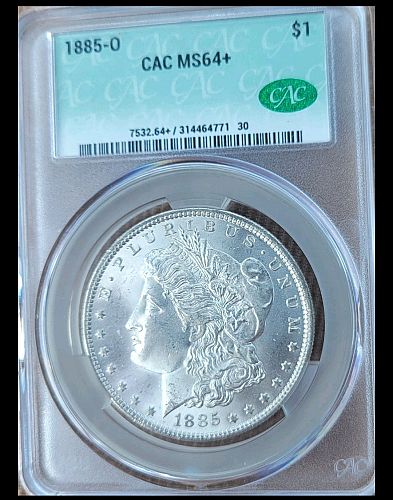 1885 O Morgan Dollar CAC MS 64+
