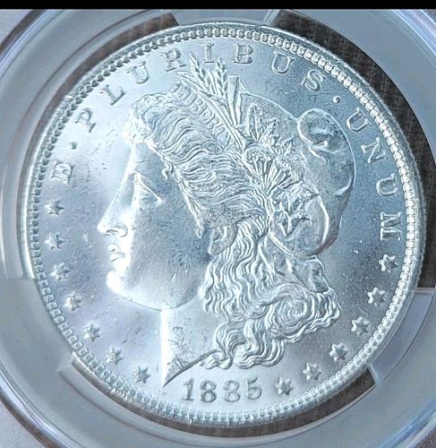 1885 O Morgan Dollar CAC MS 64+