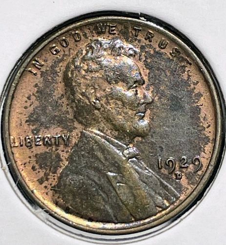 ☆ 1929 D Lincoln Wheat Cent Penny &bull; Neat Toning &bull; RB &bull; UNC