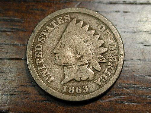 1863 Indian Head penny Cent NICE