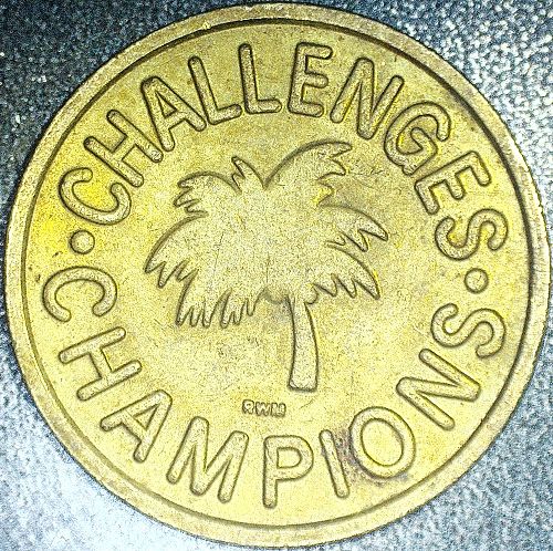 Champions Challenges Palm Tree Logo Game Video Arcade Token