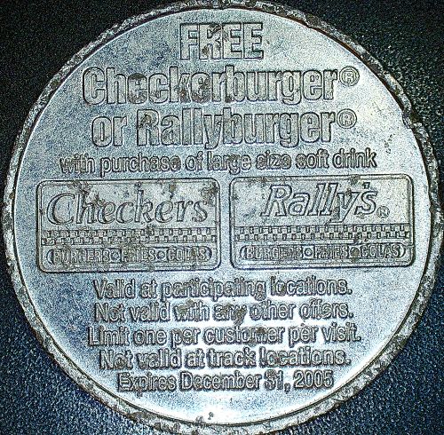 2007 Nextel NASCAR Series 1 Free Burger - Rally's & Checker's Token