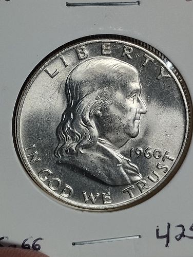 1960-D BENJAMIN FRANKLIN HALF DOLLAR MS-66