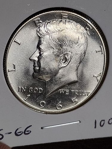 1965 KENNEDY HALF DOLLAR MS-66