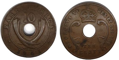 Africa:  British Occupation of East Africa - 1941 AD - 10 Cents