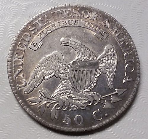 Terrific Antique 1825 US Capped Bust Silver Half Dollar 50c Coin Old N.E. Estate Find