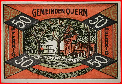 Ⰶ SCHLESWIG-HOLSTEIN: GERMANY QUERN ★ 50 PFENNIGS (1921) UNC CRISP! SIGNIFICANT PAST!
